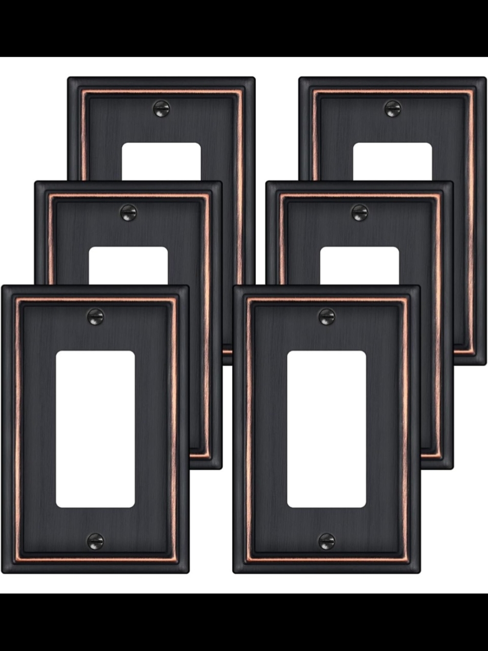 (6) Single Switchplate Covers | Metal | Bronze + Copper *NIB*